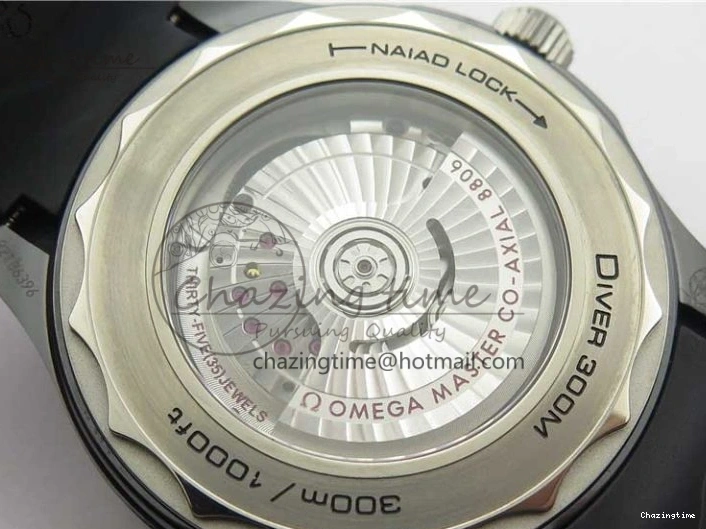 0121 Seamaster Diver 300M Real Ceramic Case VSF 1:1 Best Edition on Black Rubber Strap A8806 (Free Nato) SunProtective 7935